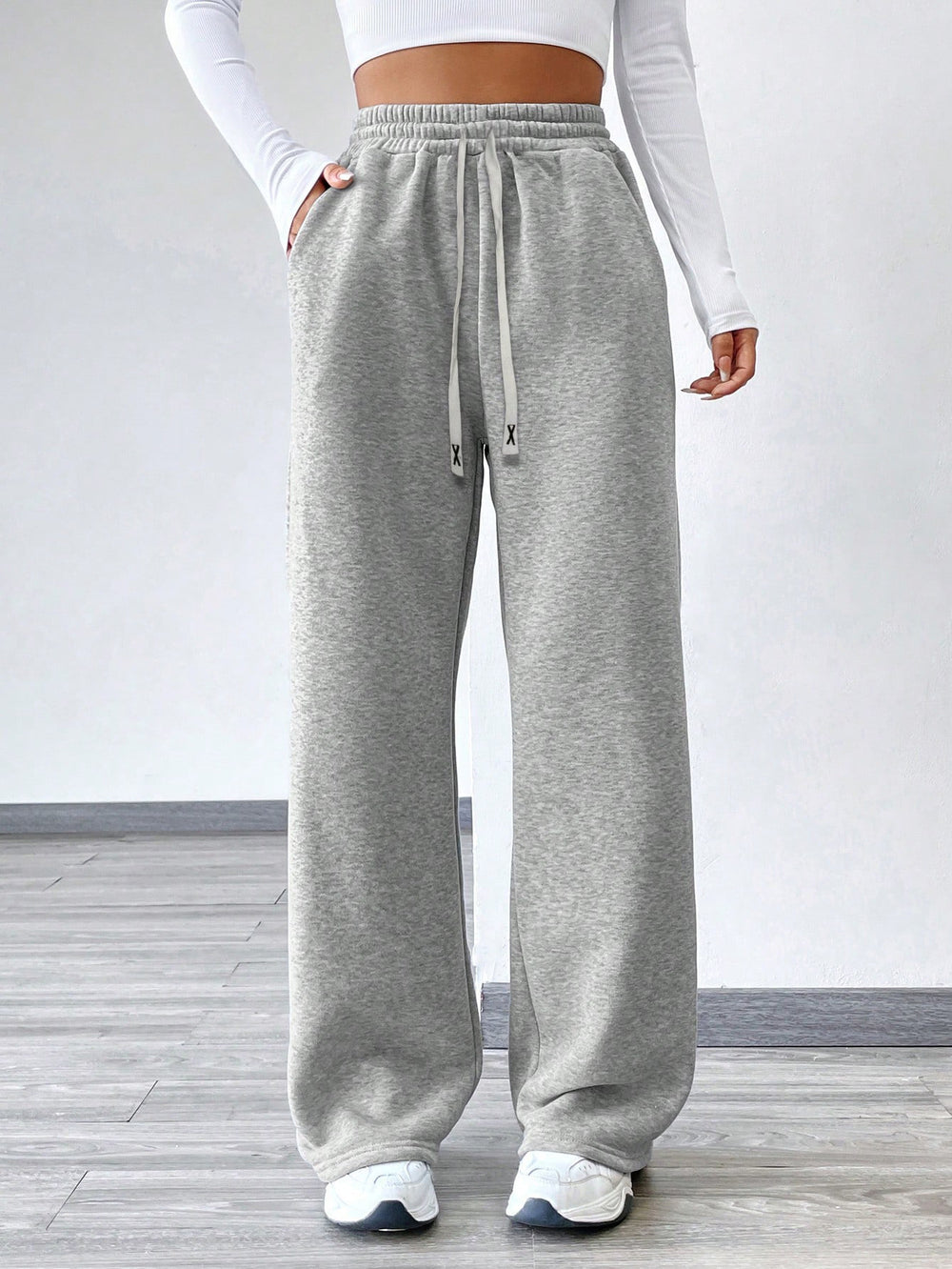 Pre-sale-53270# cross-border fashion foreign trade drawstring sweatshirt pants printed women's casual pants wide legs