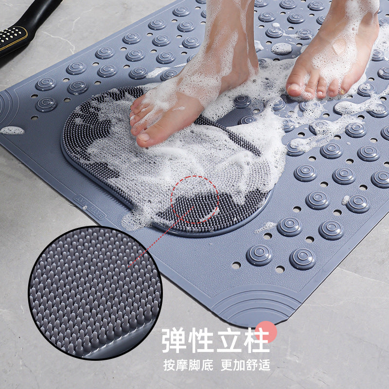 Bathroom floor mat, solid color non-slip massage mat, environmentally friendly PVC waterproof toilet, hotel toilet floor mat, one piece is sent on behalf of others.