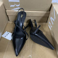 Za2025 new patent leather pointed-toe crimson red sexy ultra-high heel stiletto peep-toe back-tie sandals - mature woman style