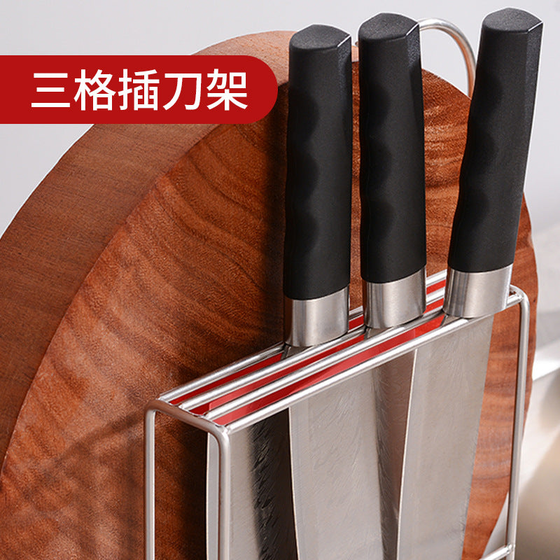 Stainless steel lid rack, kitchen rack, household knife storage rack, kitchen knife cutting board integrated rack, countertop cutting board rack