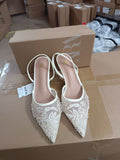 Za2026springnew arrival pointed toe stiletto mesh order toe high heels women's lace small fragrant style easiest for matchoutwear