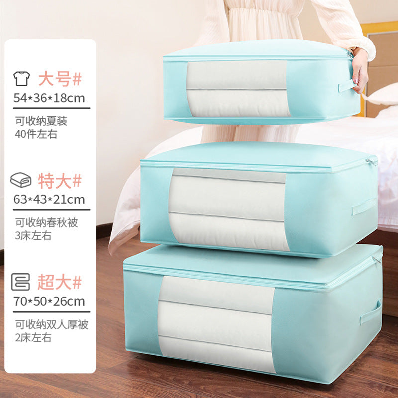 Quilt storage bag Thickened non-woven moving packing bag Fabric household clothes dust bag Finishing bag