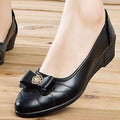 Soft leather soft bottom ladieswear shoes flatsabrasion resistantwaterproofbows work shoes wechat group purchase live broadcast one piece dropshipping