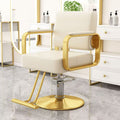 White leather electroplated gold disc