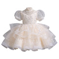 Girls' high-end dresses, cross-border foreign trade, new large skirt flower girl wedding dress, host piano performance, gorgeous in stock