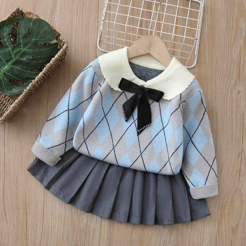 Girls' jk uniform set with pleated skirt - new spring  collection - preppy style girls' outfit