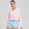 Original yarn cool ice silk sun protection clothing for women, outdoor cooling, breathable, uv protection, zipper hooded sun protection clothing upf50+