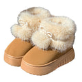 Fur ball snow boots for women winter2025new arrivalfleece-linedthickenedheattech fur thick sole short boots outwear northeast cotton shoes