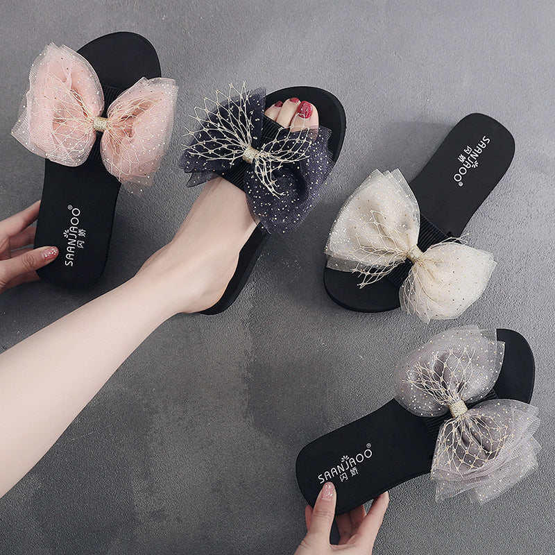 Spring/summer anti-slip platform sandals & slides for women - new 2025 collection - bow detail, high heel, slimming & height increasing
