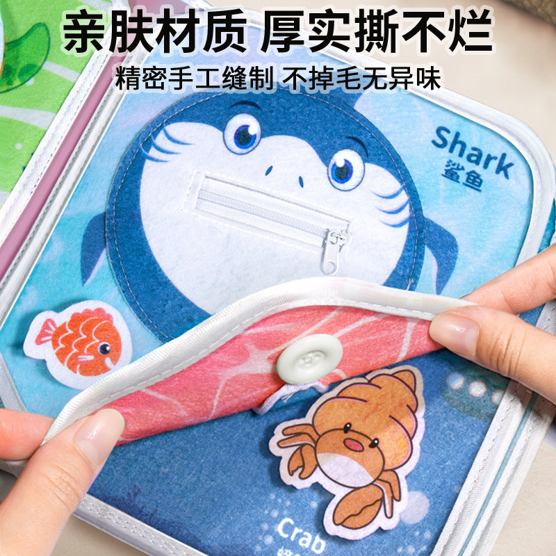 Tear-resistant quiet book for babies - early learning cloth book with velcro, chewable, 3d puzzle, and educational toy