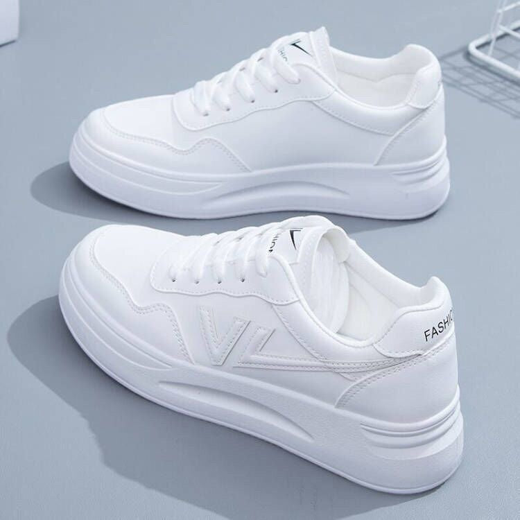 spring/autumn new arrivals: women's lightweight campus style outdoor leather white sneakers for spring/summer