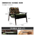Imported white ash wood single sofa chair - vintage french style living room balcony solid wood chair - premium single sofa chair