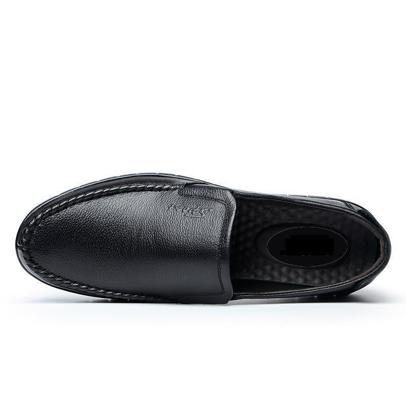 Spring & fall breathable men's shoes soft leather soft bottom real soft leather casual leather shoes men's non-slip waterproofabrasion resistant work shoes dad shoes