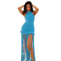 European and american style women's summer  new fashion halter tassel design backless sexy slim-fit dress wholesale