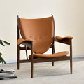 Scandinavian solid wood italian master chair casual leather single sofa chair wabi-sabi designer medieval casual chair