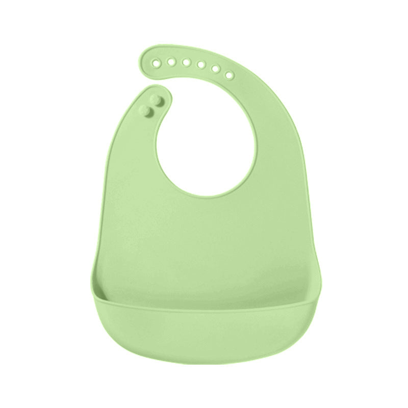 Dongguan Greene Factory Baby Silicone Bib Does Not Contain Bisphenol A Baby Saliva Pocket Children's Tableware Feeding Set