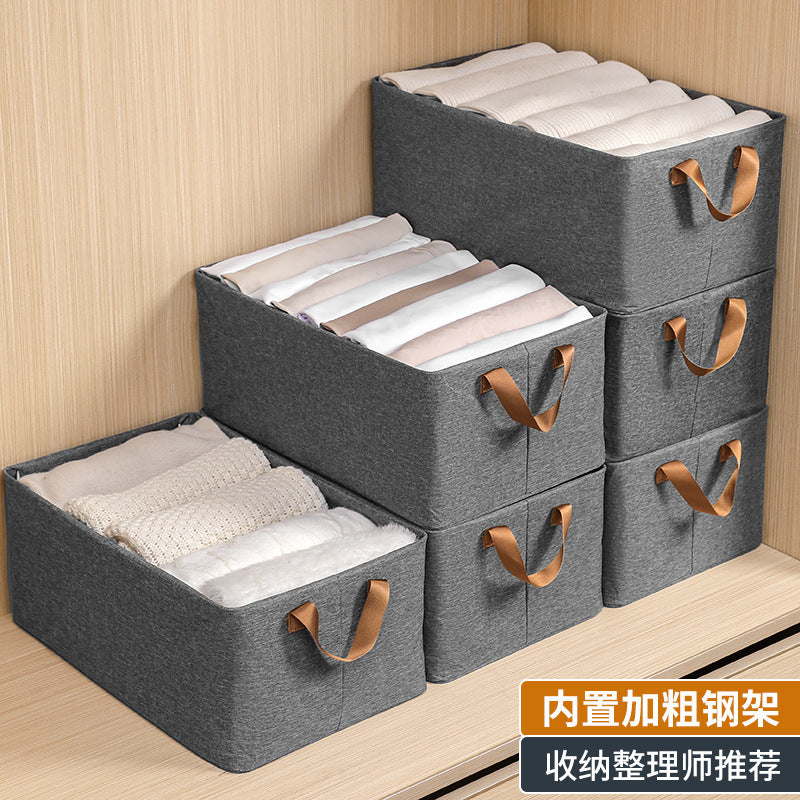 Cationic steel frame storage basket Portable steel frame storage box Household foldable clothes sorting storage box Wholesale
