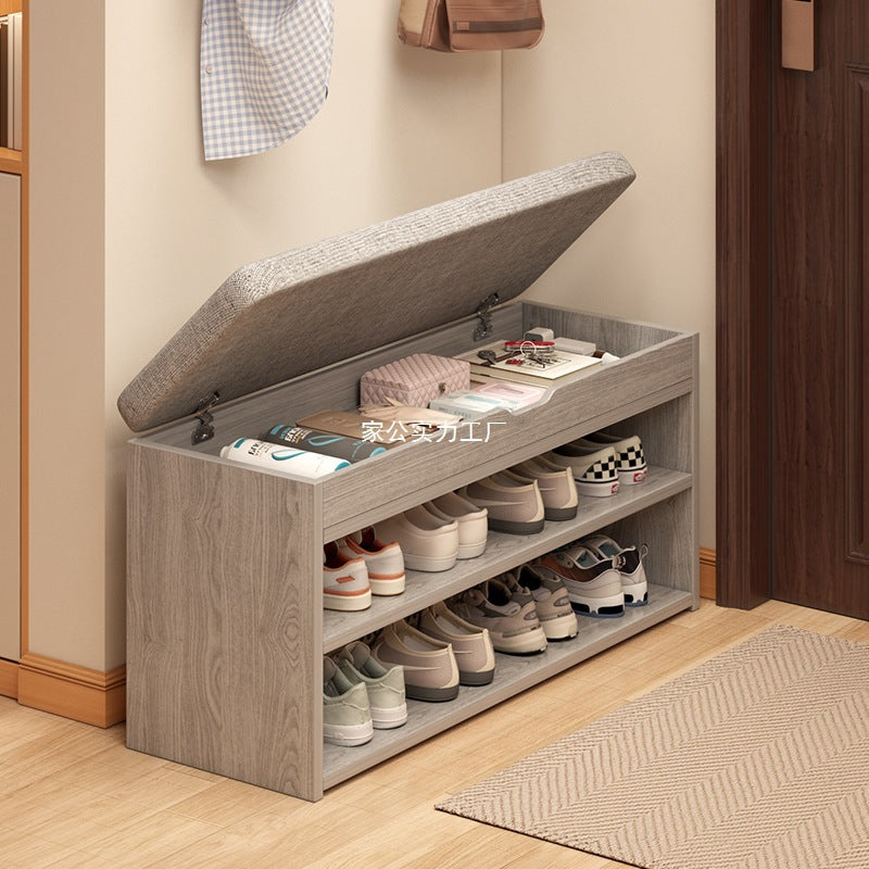 At the beginning of one piece, the shoe change stool is at the door of the household, the shoe rack can be seated at the door, the shoe cabinet is integrated with the stool, the entrance cabinet, and the storage cabinet.