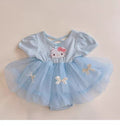 Summer baby girl sweet princess short-sleeved baby bag butt skirt mesh dress full moon 100 days one-year-old dress summer