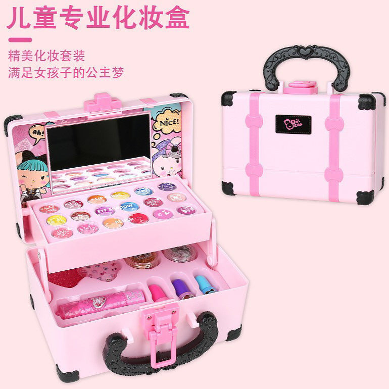 Cross-border children's play house princess girl cosmetics lipstick blush makeup box nail polish set toys wholesale