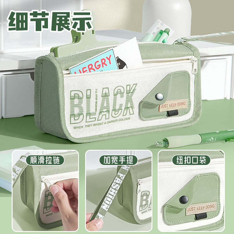 Large-capacity boy pencil case High value primary school students Multifunctional pencil Stationery bag Design sense Niche portable pencil case