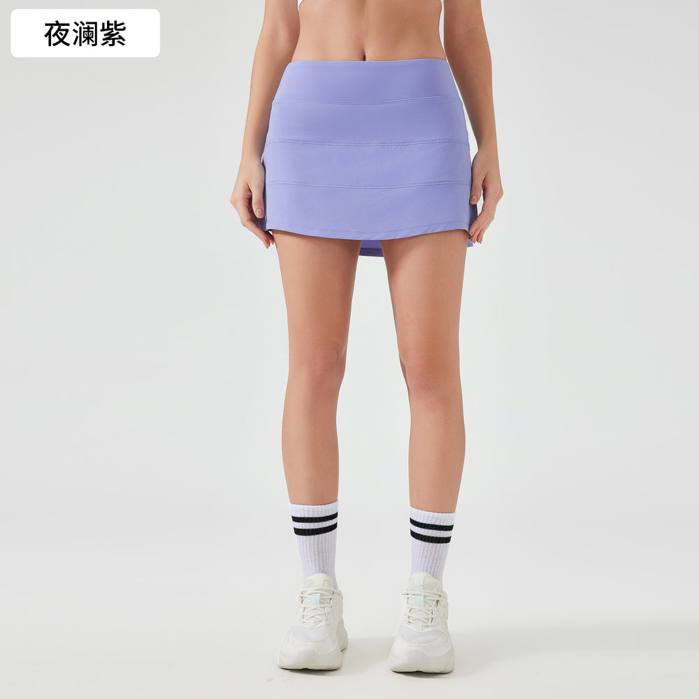 Women's active skirt - quick-dry, breathable tennis skirt with back pockets, faux two-piece design, anti-exposure yoga & fitness mini skirt d25014