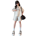 Girls' summer outfit  new set: stylish and trendy kids' streetwear, children's sportswear, big kids' short-sleeve two-piece summer set