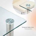 Export modern casual table restaurant 6-person rectangular tempered glass dining table glass dining table