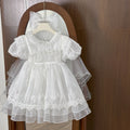 Girls'  new princess dress summer baby white dress flower girl wedding dress birthday tutu skirt