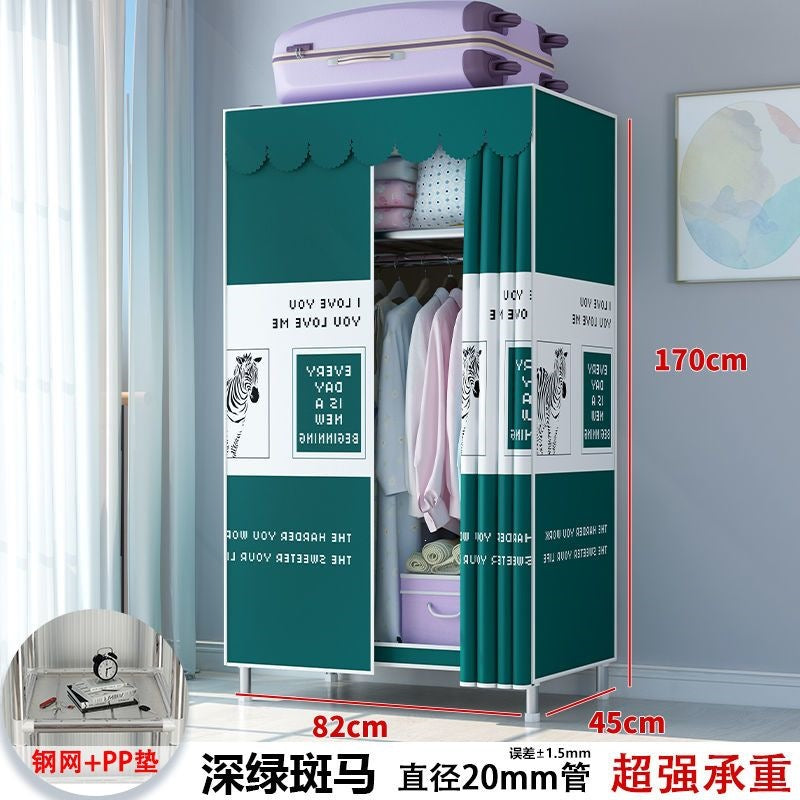 Simple fabric wardrobe rental house steel pipe thickened wardrobe for home bedroom dormitory storage cabinet