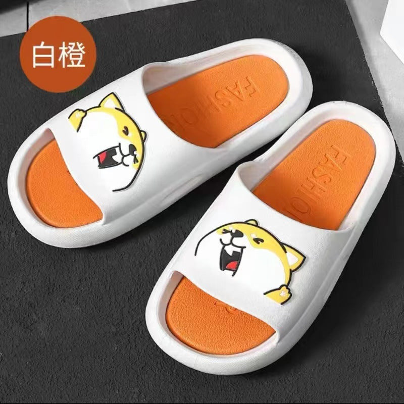 New casual slippers for men, korean style, summer outdoor wear, indoor home bathroom, couple's sandals, women's wholesale non-slip slippers