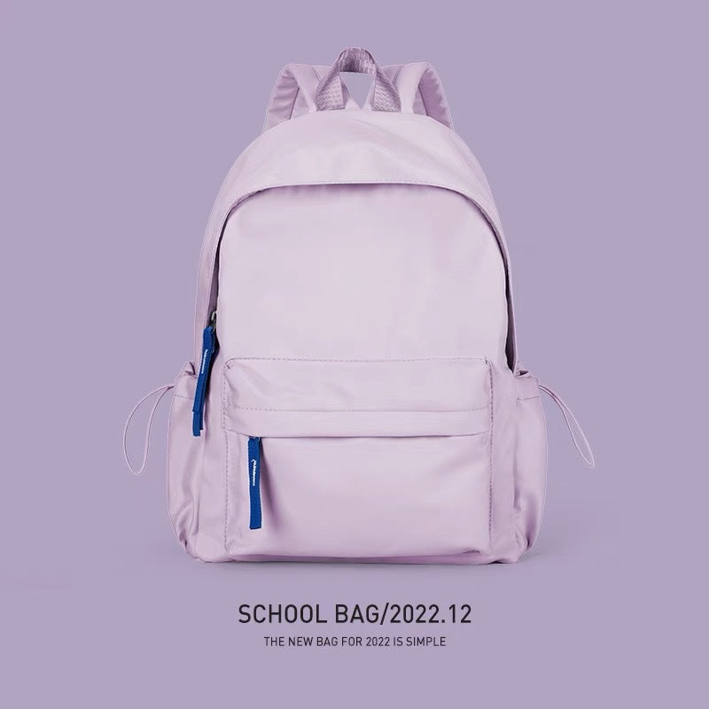 Campus ins japanese style soft girl school bag female k-stylepure coloreasiest for matchgirl backpack middle school student college student backpack