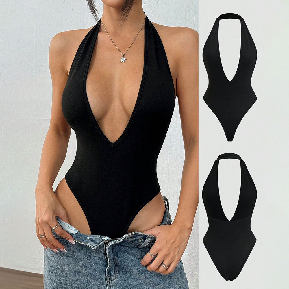 tk european and american sexy halter bodysuit - new spring/summer hot girl open-back tapered bodysuit