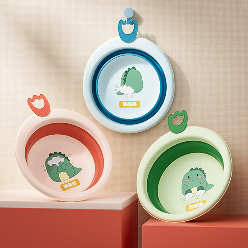 Collapsible kids' wash basin - portable newborn face wash basin - thickened plastic baby basin - household infant wash basin