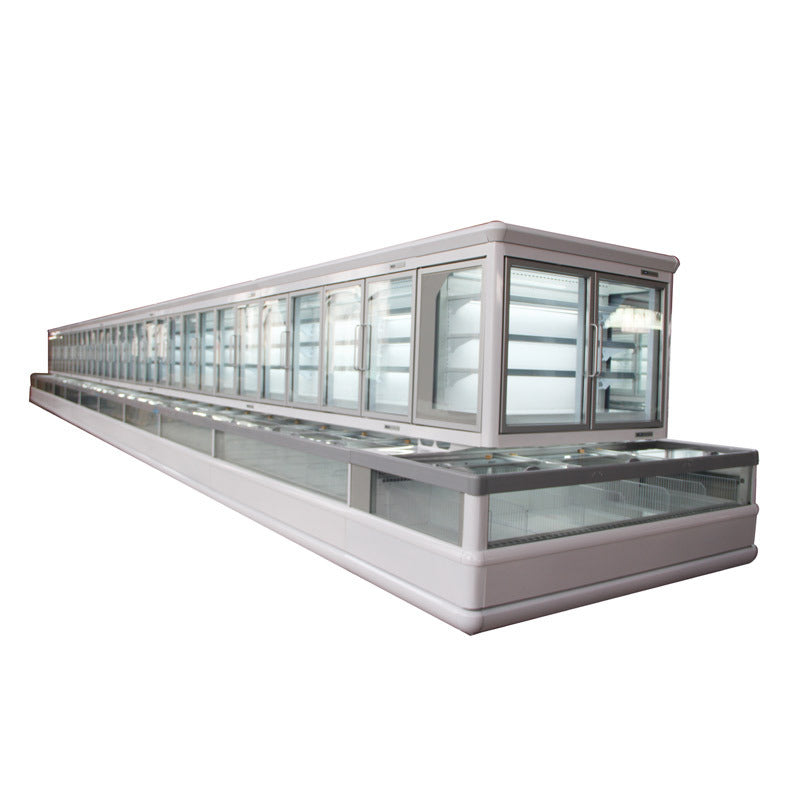 Professional personalized sub-mother cabinet commercial supermarket combination island cabinet horizontal large-capacity freezer refrigerated and frozen display cabinet
