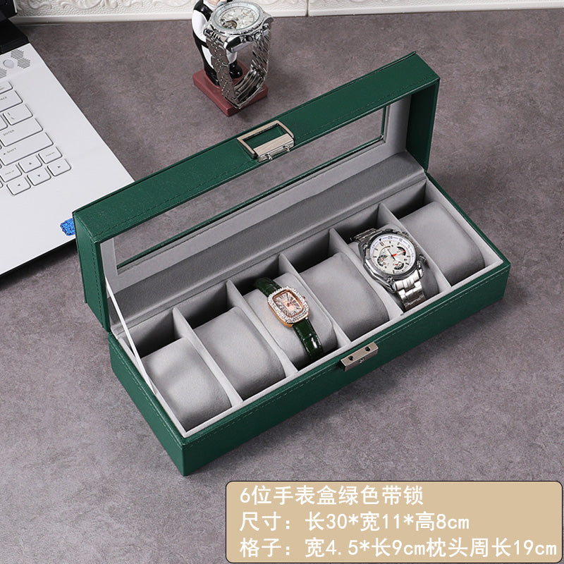 New double-layer 20-digit watch box with sunroof watch jewelry storage box bracelet box large-capacity watch collection box