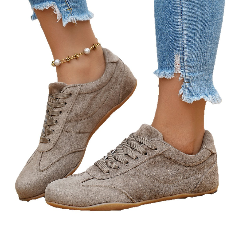 2026 spring new european and american style plus size women's shoes - lightweight, comfortable, flat, casual loafers - versatile lace-up design