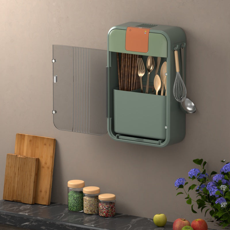 Uv sterilizer chopstick holder - kitchen storage box, organizer, anti-mold cutlery basket, spoon cage, wall-mounted