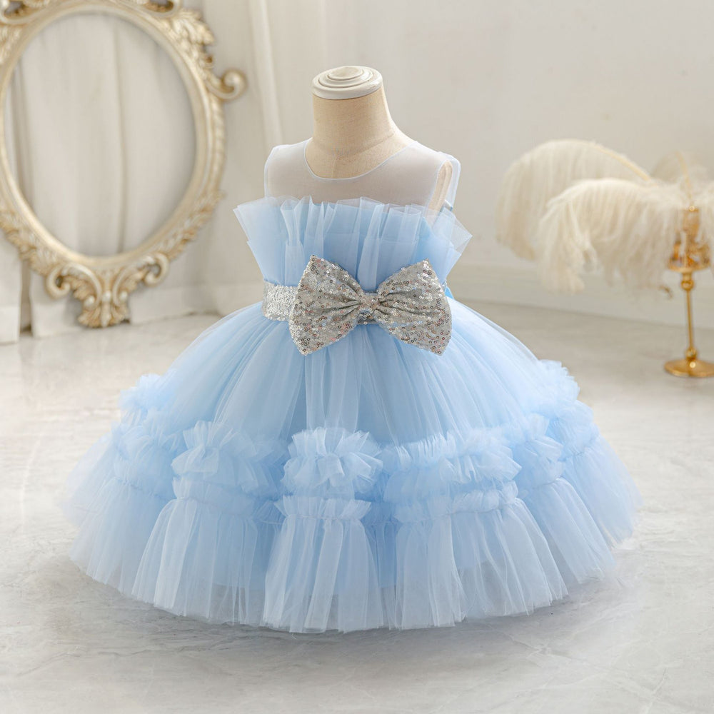 Fashionin stock baby girl evening dress fluffy wedding dress cake princess dress one year old dress baby dress