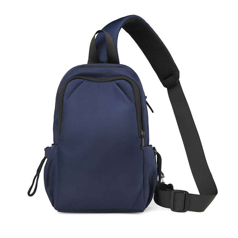 Fashion trendy cool messenger bag men's breast bag large capacity lightweight anti-splashing fabric chest backpack casual shoulder bag