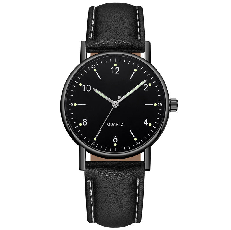 Factory direct luminous women's watch - minimalist digital leather strap quartz wristwatch - unisex casual watch for her