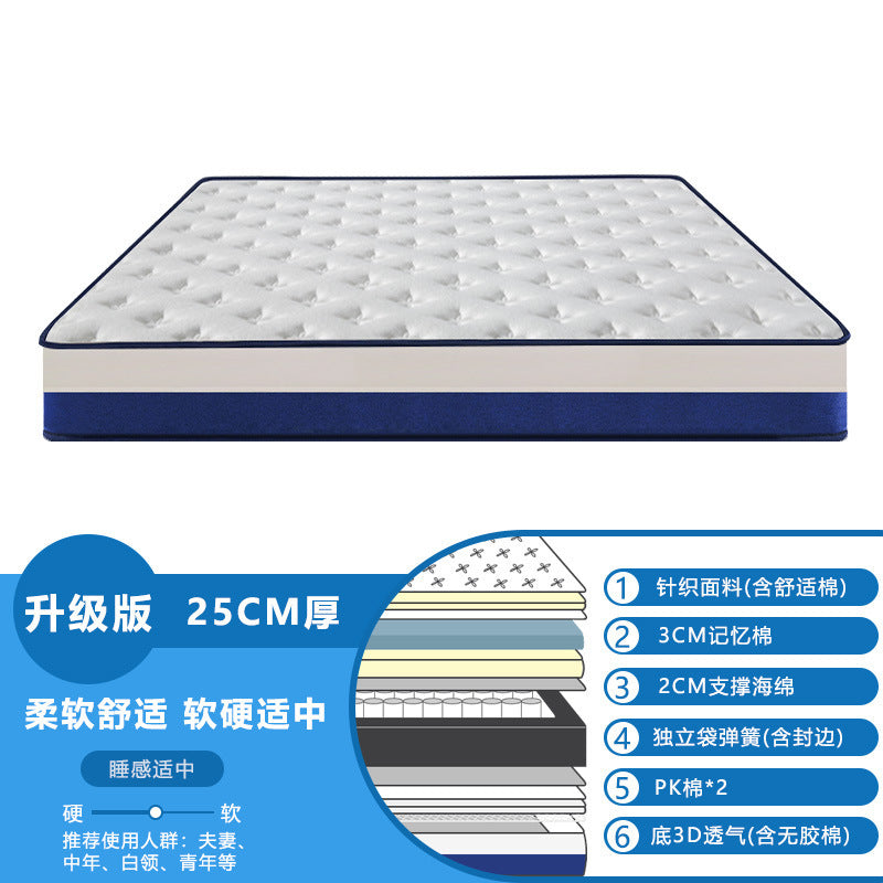 Blue Roll Bag Box Memory Cotton Simmons Mattress Independent Spring Compression Household Latex Disassembly Hotel Brand