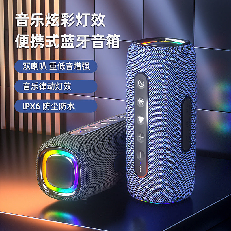 New wireless bluetooth speaker, outdoor waterproof portable subwoofer with rgb lighting, gaming speaker