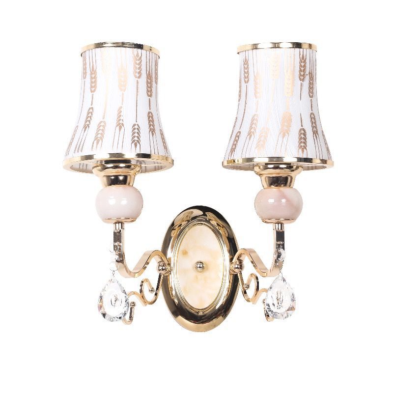 Wall lamp led bedside lamp bedroom room wall lamp glass high-end crystal wall lamp european yunlai