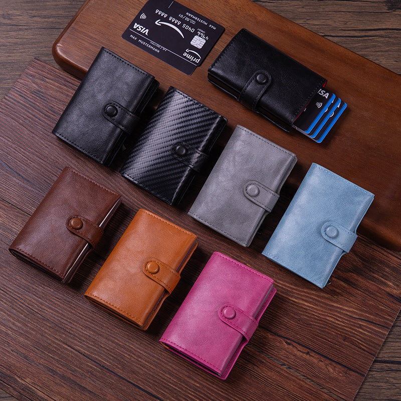 Cross-border  Metal Card Box Wallet Men's RFID Multi-Card Position Anti-Degaussing Card Bag Aluminum Alloy Business Card Holder