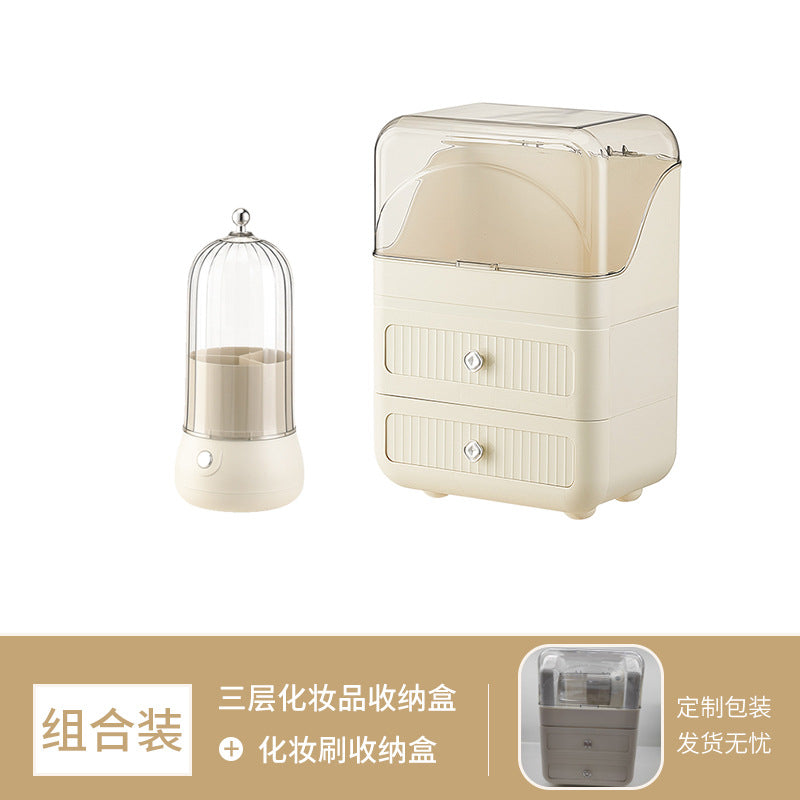 German cosmetics storage box large capacity dustproof new cream wind desktop dresser skin care product storage shelf