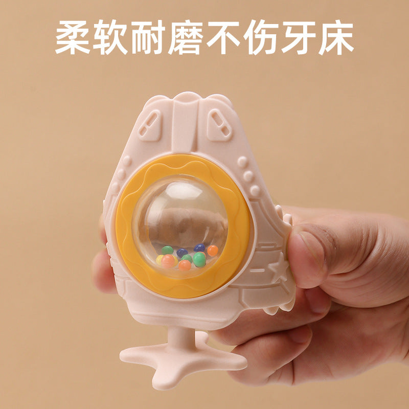 Baby silicone toothpaste manufacturers wholesale aircraft rattle tooth grinder baby educational toys baby tooth grinder soothing