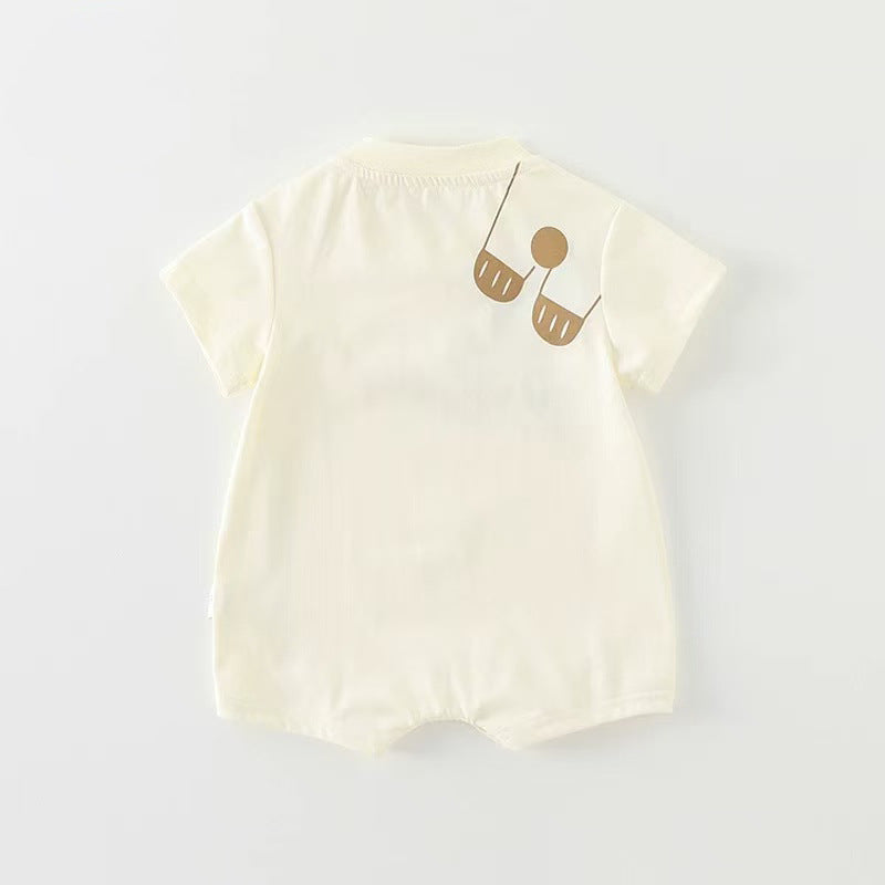 Summer cartoon short-sleeve ins style baby clothes - trendy & super cute romper, lightweight outfit for crawling and going out