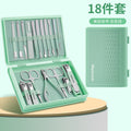 new 18-piece manicure set: angled nail clippers, portable cuticle nippers, anti-splash manicure & pedicure tool kit