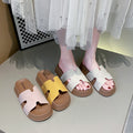 Trendy platform h-strap sandals for women - new summer outdoor style, popular versatile thong sandals, non-slip soft sole beach slippers